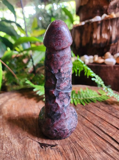 Garnet Penis Crystal Carving - Carving Australia