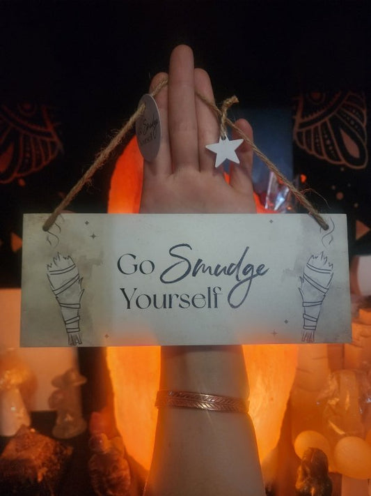 Go Smudge Yourself - Sage Hanging Sign - Accessories Australia