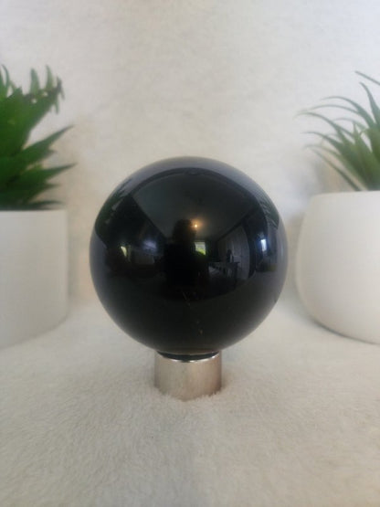 Golden Sheen Black Obsidian Sphere 747g - Crystals Australia