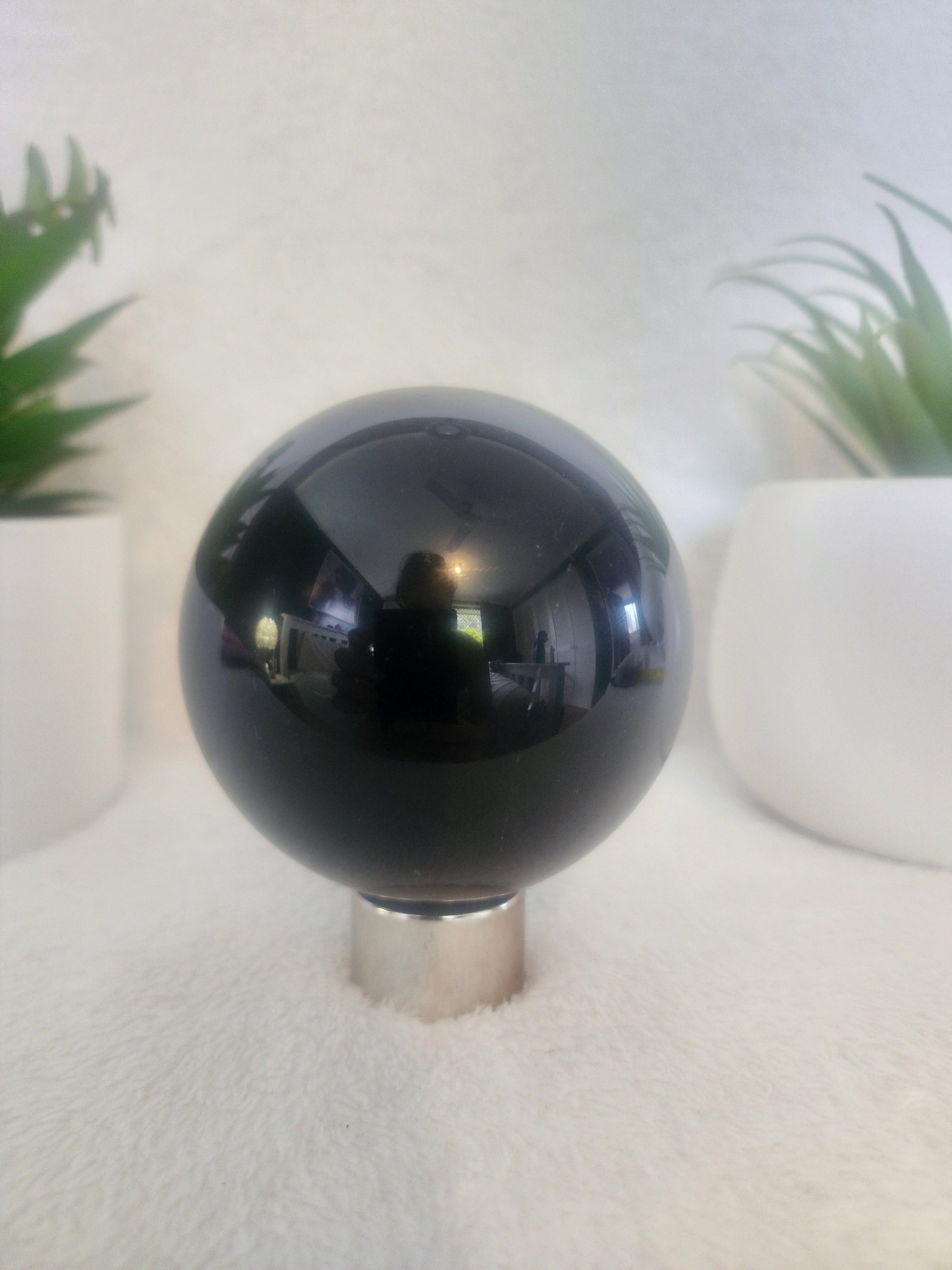 Crystals Golden Sheen Black Obsidian Sphere 747g