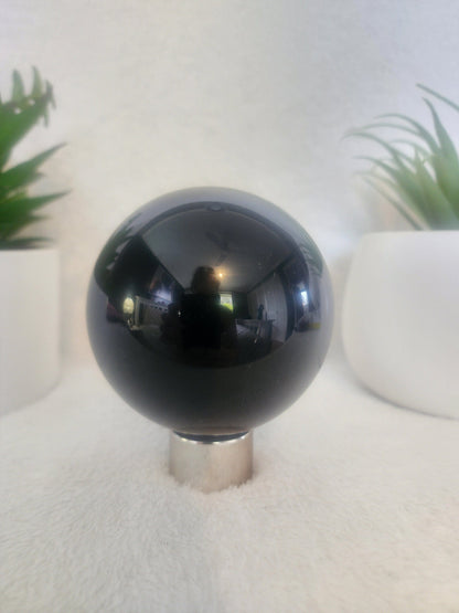 Crystals Golden Sheen Black Obsidian Sphere 747g