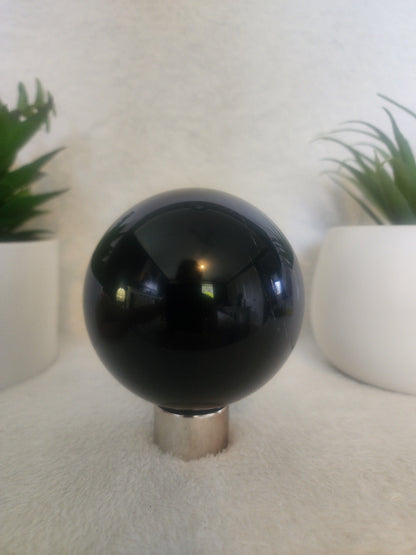 Crystals Golden Sheen Black Obsidian Sphere 747g