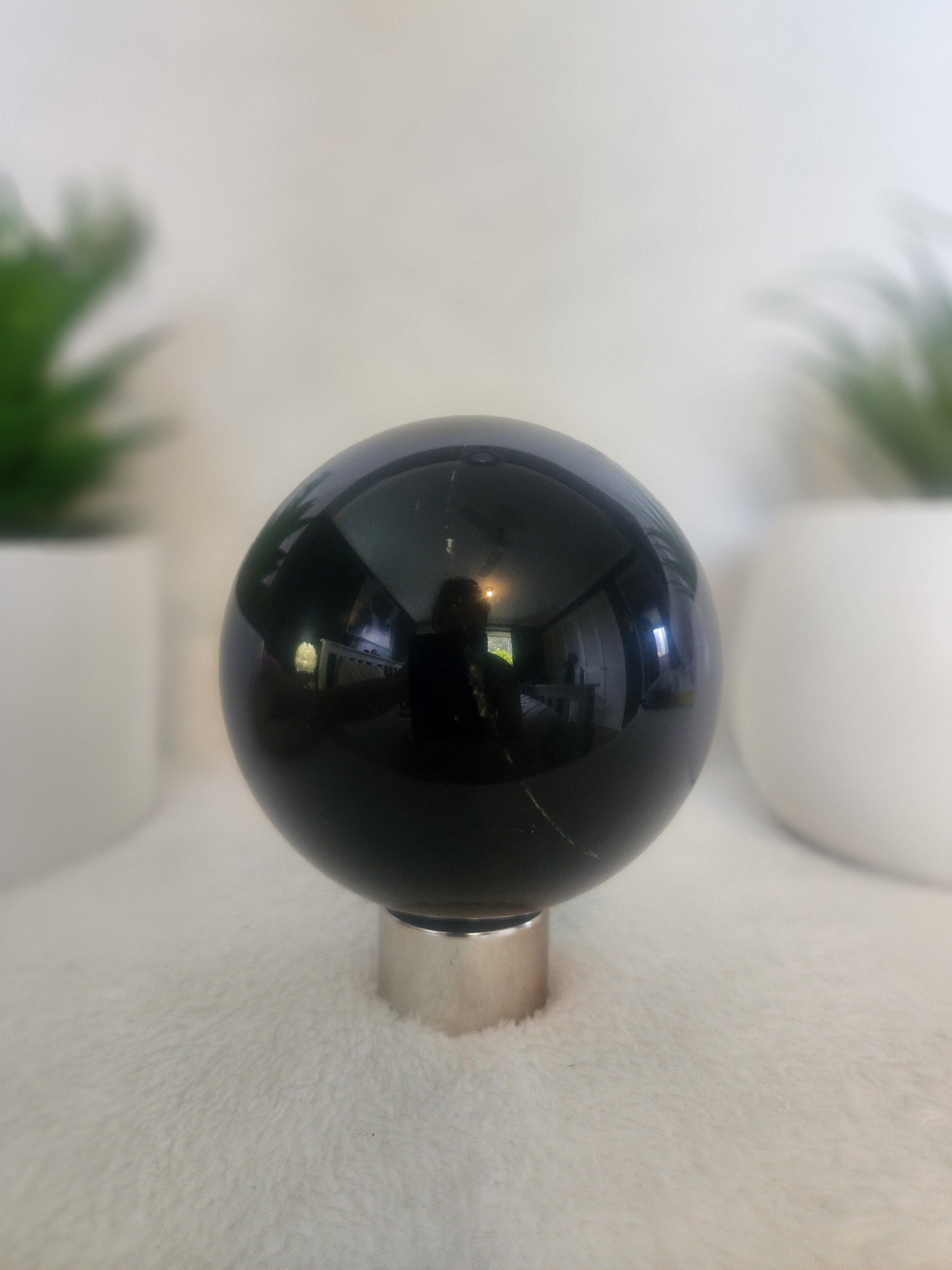 Crystals Golden Sheen Black Obsidian Sphere 747g