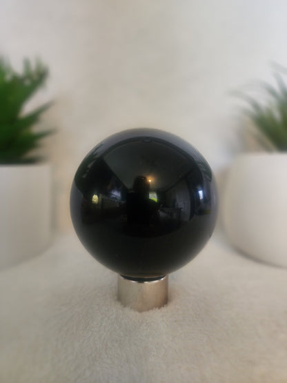 Crystals Golden Sheen Black Obsidian Sphere 747g