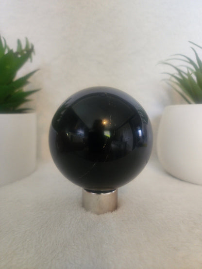 Crystals Golden Sheen Black Obsidian Sphere 747g