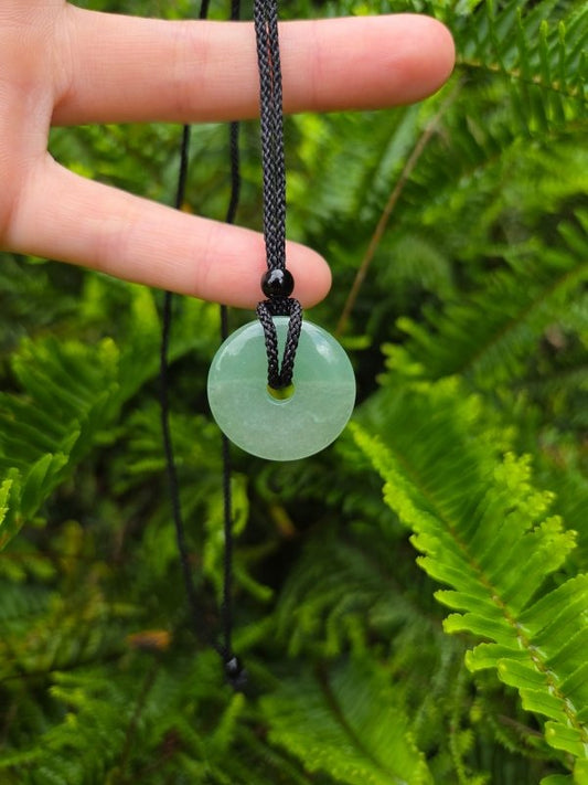 Green Aventurine Pendant Necklace - Donut Circle - Jewellery Australia