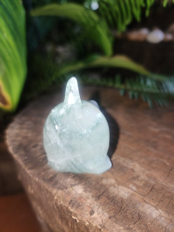 Green Fluorite Carved Cat - Crystals Australia