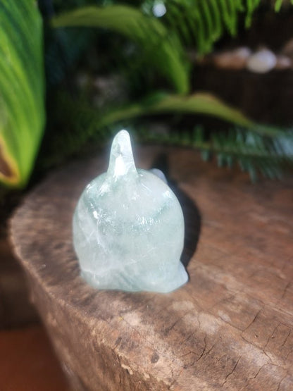 Green Fluorite Carved Cat - Crystals Australia