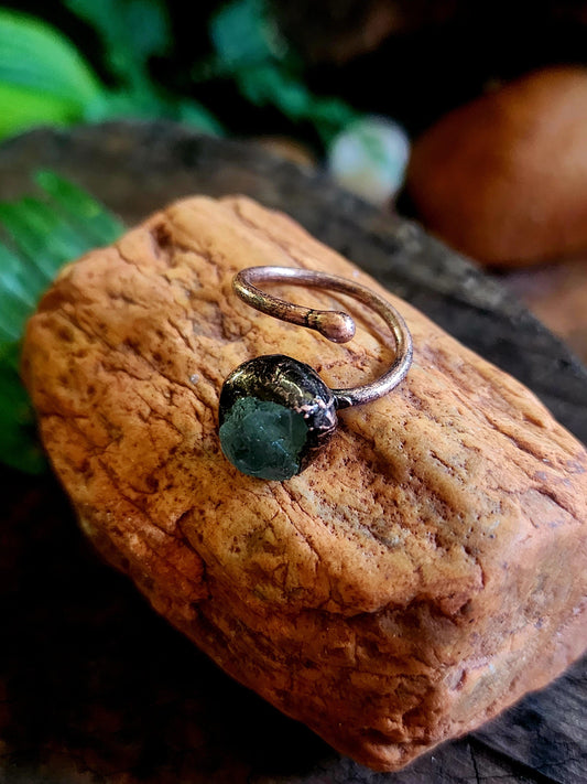 Green Fluorite Copper Ring Australia