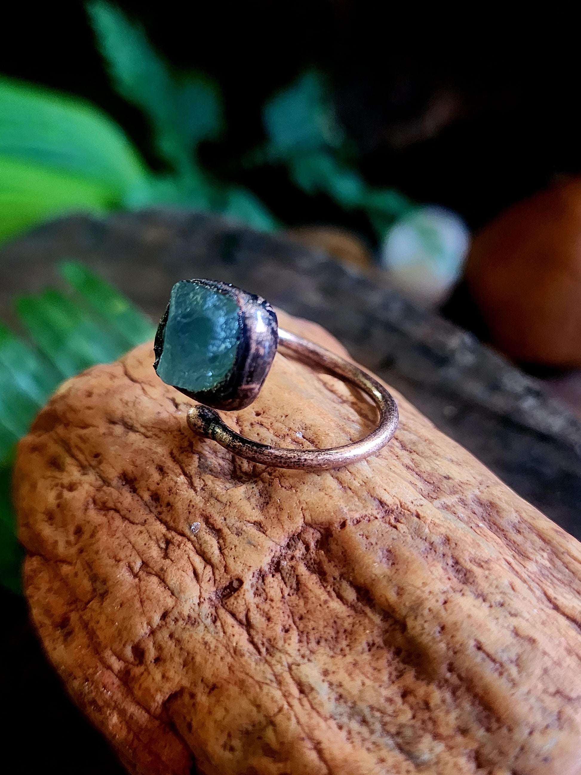 Green Fluorite Copper Ring Australia