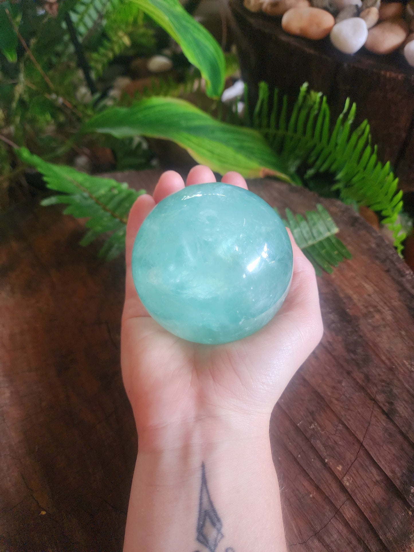 Green Fluorite Crystal Sphere 740g Australia