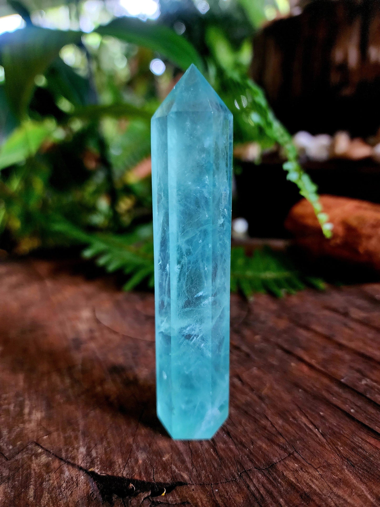 Crystals Green Fluorite Tower Point