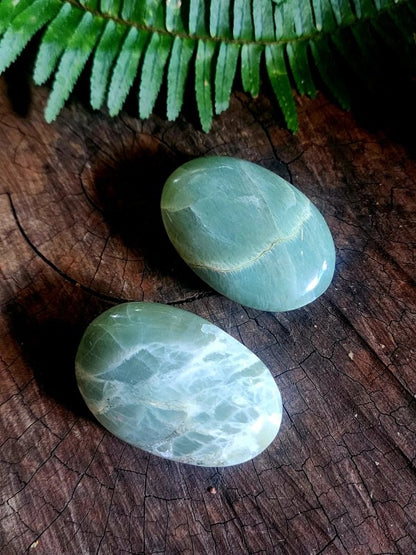 Green Moonstone Crystal Palm Stone - Crystals Australia