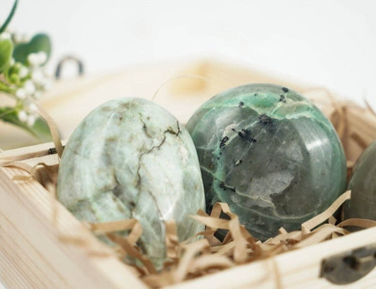 Green Moonstone Crystal Palm Stone - Crystals Australia