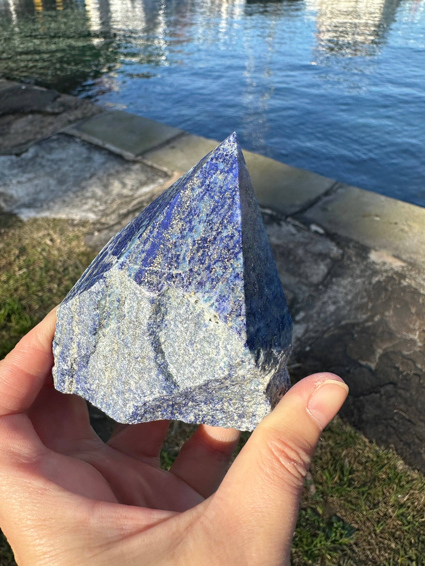 Crystals Half Polished Raw Natural Lapis Lazuli Tower Point Generator