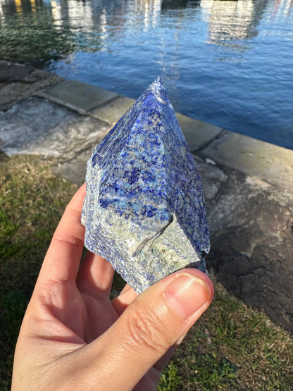 Crystals Half Polished Raw Natural Lapis Lazuli Tower Point Generator