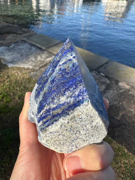 Crystals Half Polished Raw Natural Lapis Lazuli Tower Point Generator