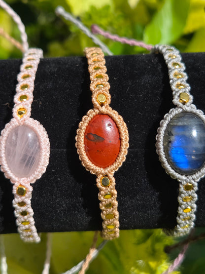 Jewellery Handmade Crystal Macrame Bracelet – Adjustable