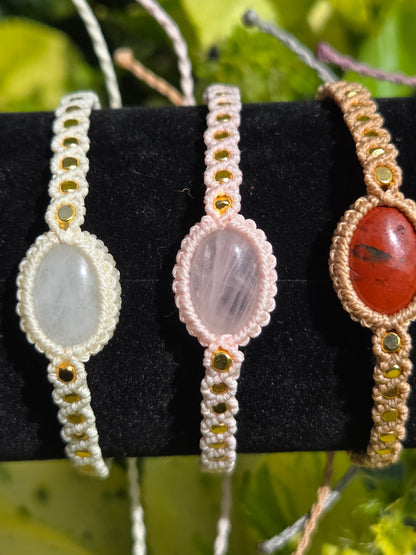 Jewellery Handmade Crystal Macrame Bracelet – Adjustable