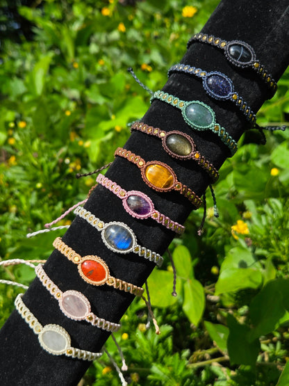 Jewellery Handmade Crystal Macrame Bracelet – Adjustable