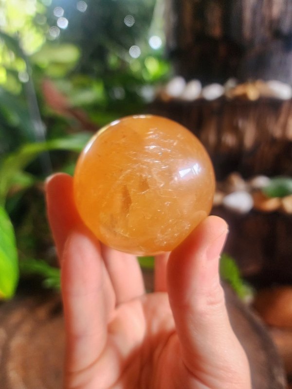 Honey Calcite Sphere 197g - Crystals Australia