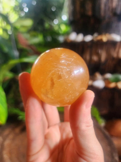 Honey Calcite Sphere 197g - Crystals Australia