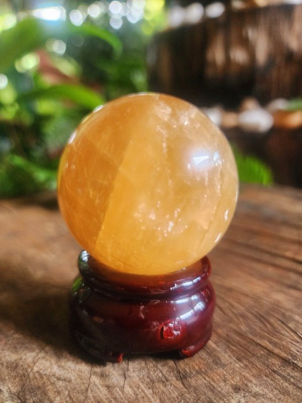 Honey Calcite Sphere 197g - Crystals Australia