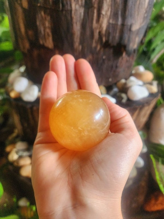 Honey Calcite Sphere 197g - Crystals Australia