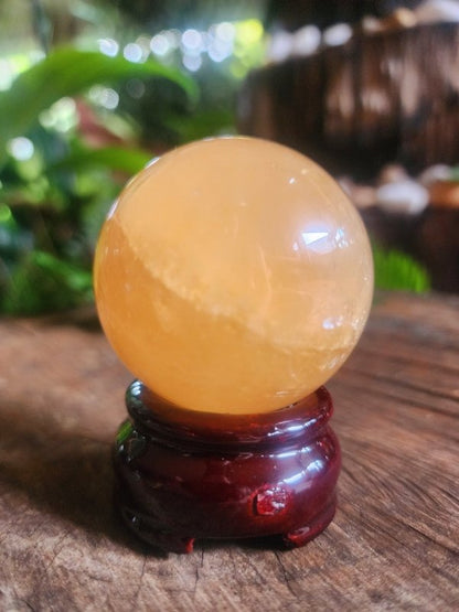Honey Calcite Sphere 197g - Crystals Australia