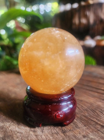 Honey Calcite Sphere 197g - Crystals Australia