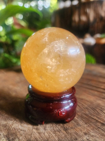 Honey Calcite Sphere 197g - Crystals Australia