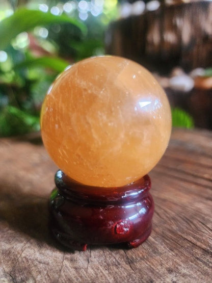Honey Calcite Sphere 197g - Crystals Australia