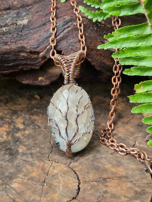 Included Quartz Copper Wire Wrapped Pendant Necklace - Jewellery Australia