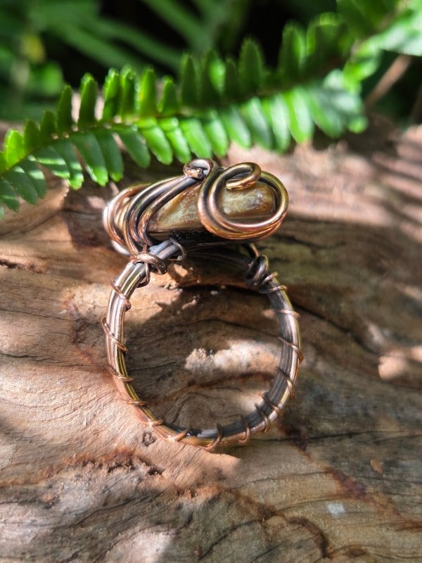Jasper Copper Wire Wrapped Ring - Jewellery Australia