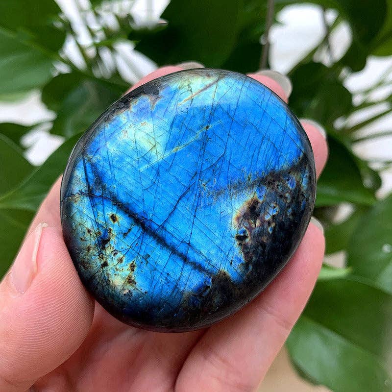 Labradorite Crystal Palm Stone - Crystals Australia