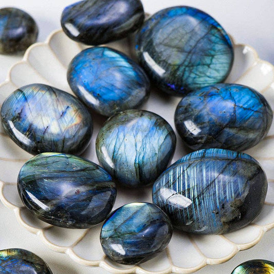 Labradorite Crystal Palm Stone - Crystals Australia