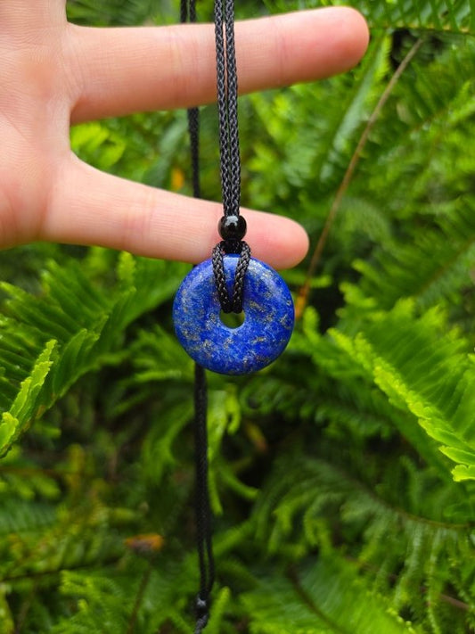 Lapis Lazuli Pendant Necklace - Donut Circle - Jewellery Australia