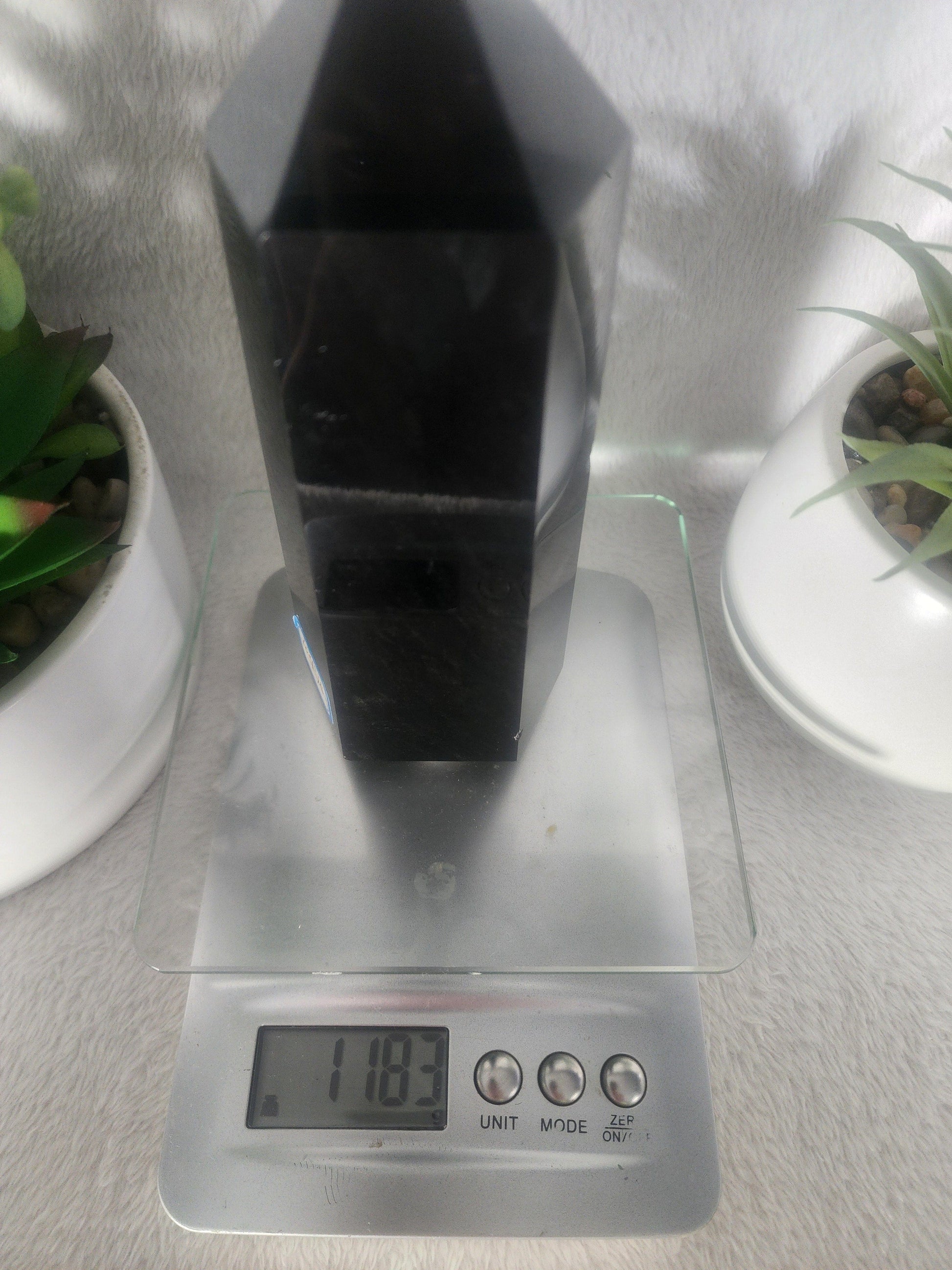 Large Black Obsidian Tower Point 1183g Australia