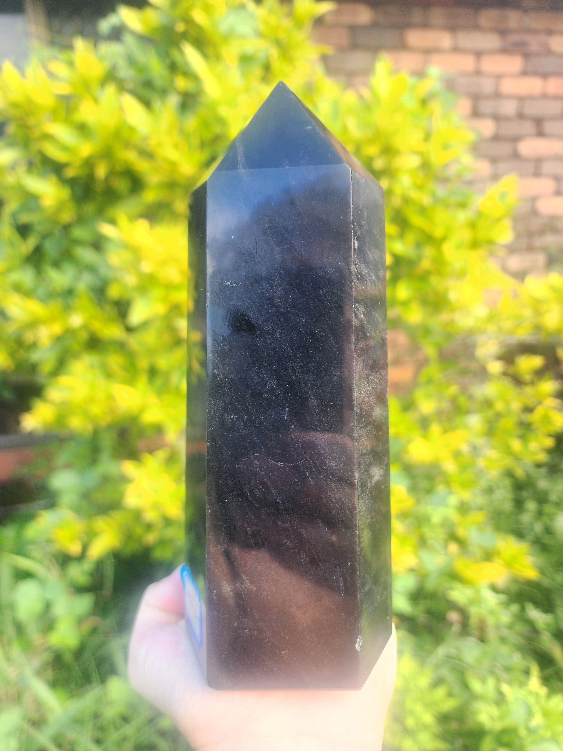 Large Black Obsidian Tower Point 1183g Australia