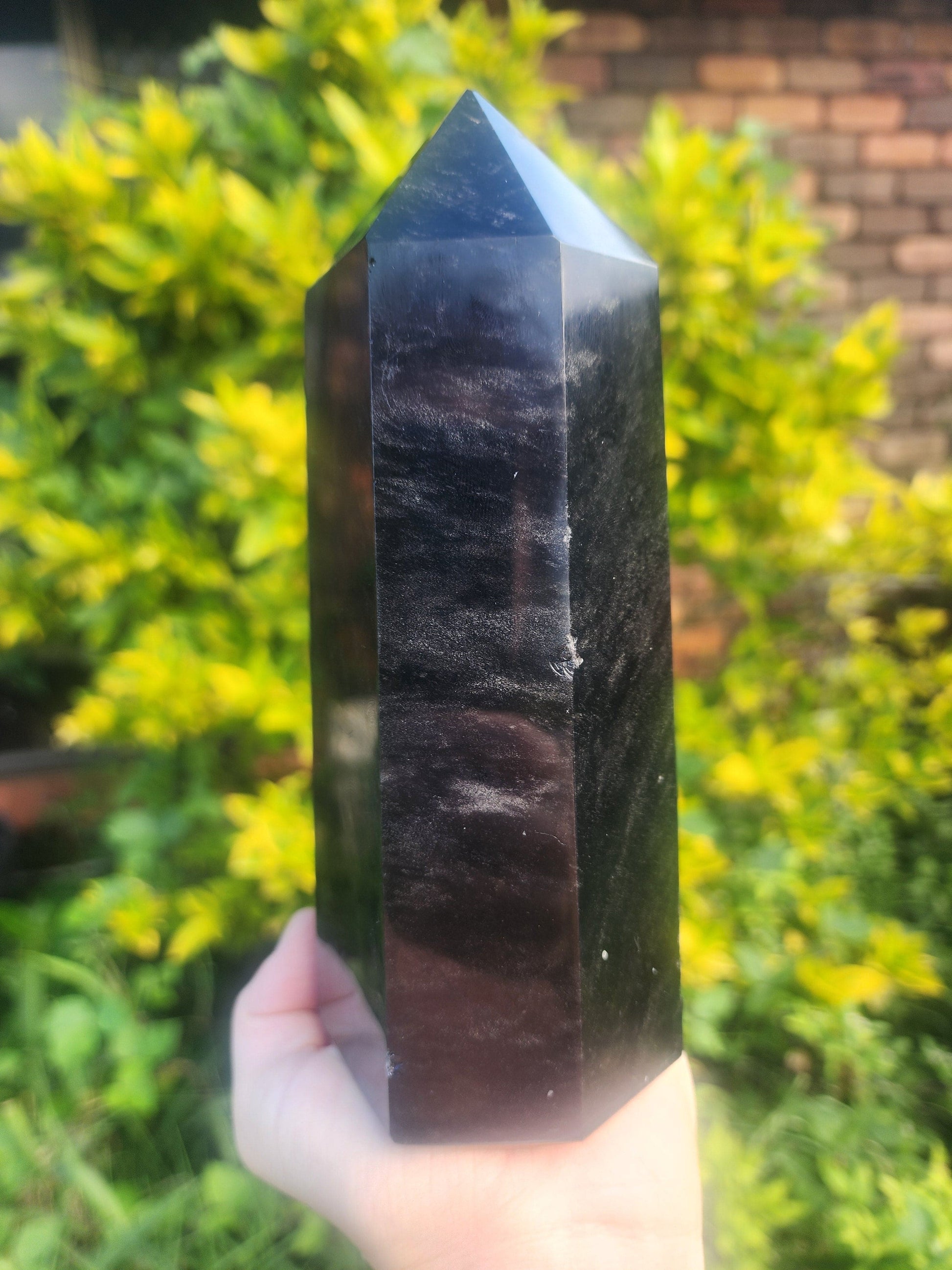 Large Black Obsidian Tower Point 1183g Australia