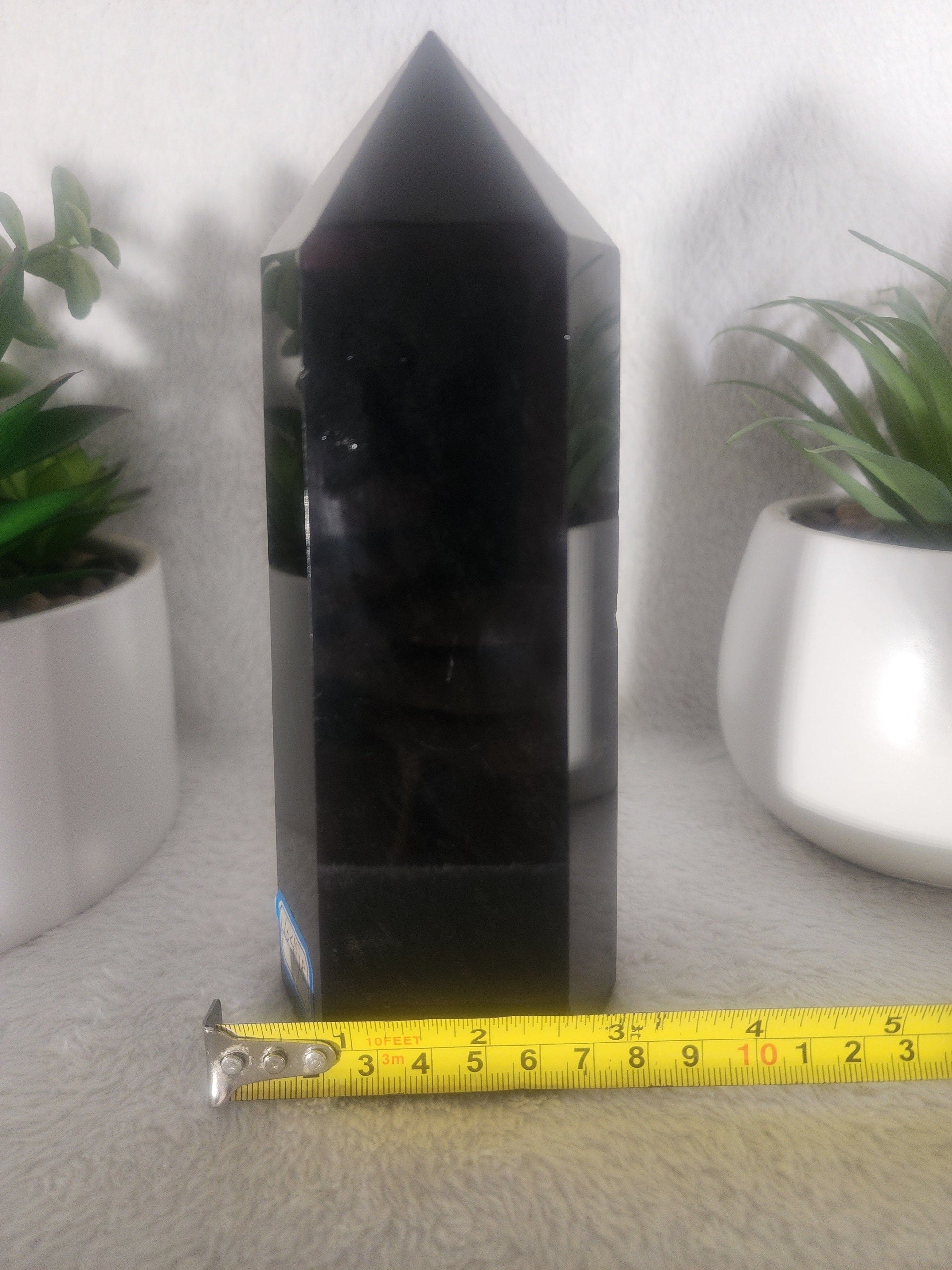 Large Black Obsidian Tower Point 1183g Australia
