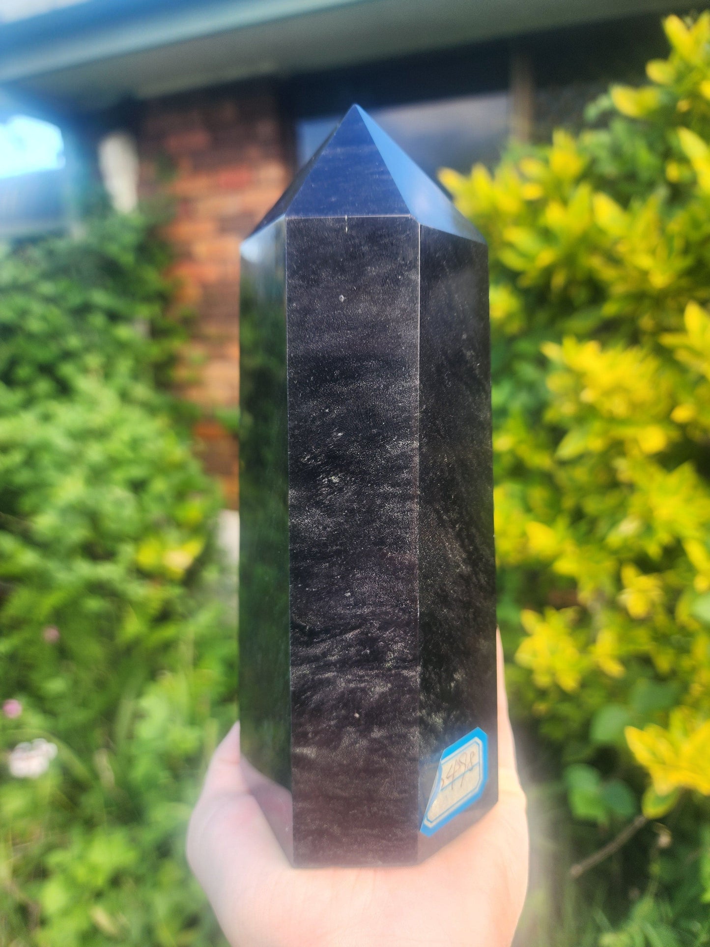 Large Black Obsidian Tower Point 1183g Australia