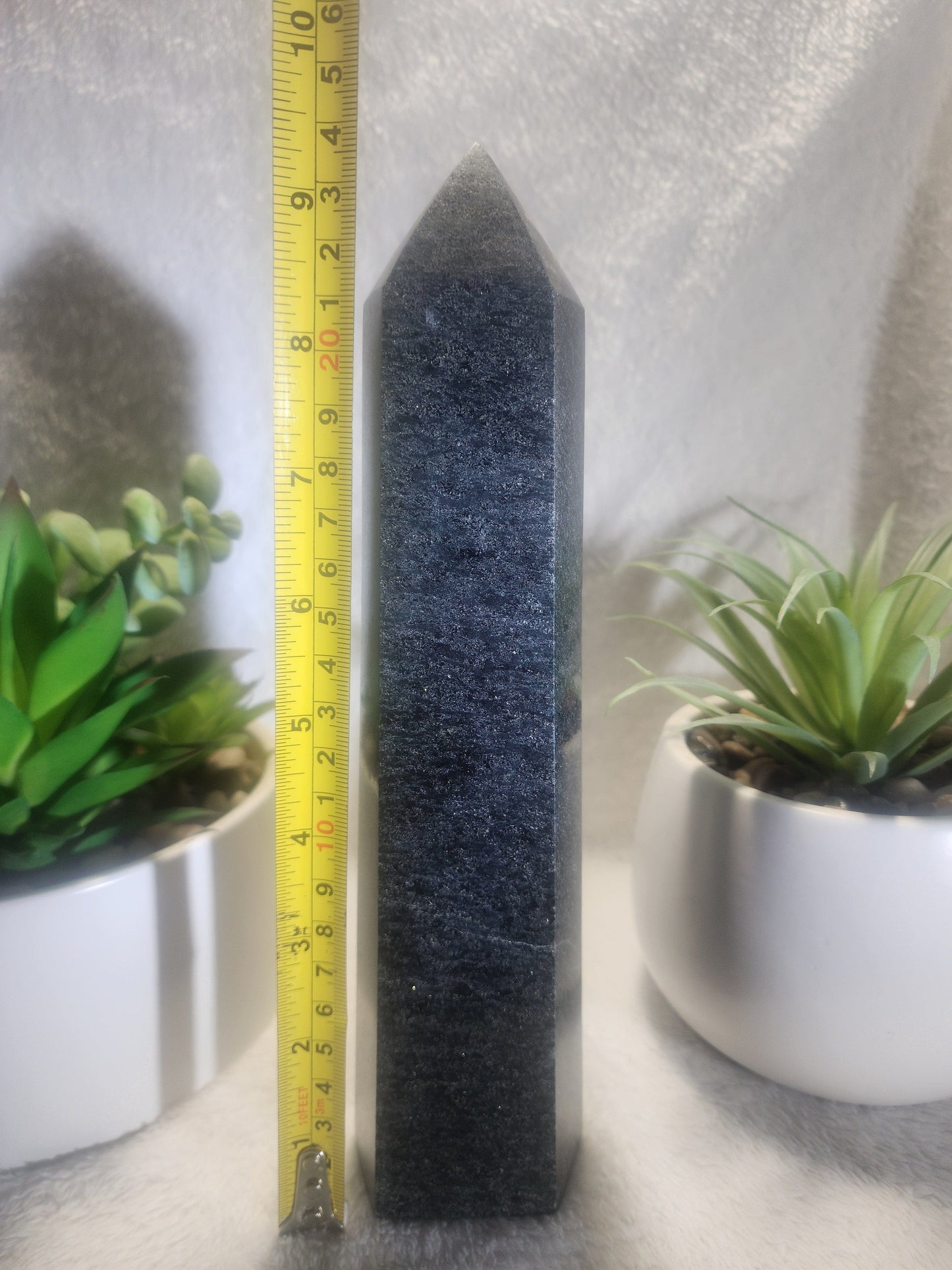 Large Black Tourmaline Crystal Tower Point 1314g 24cm Australia