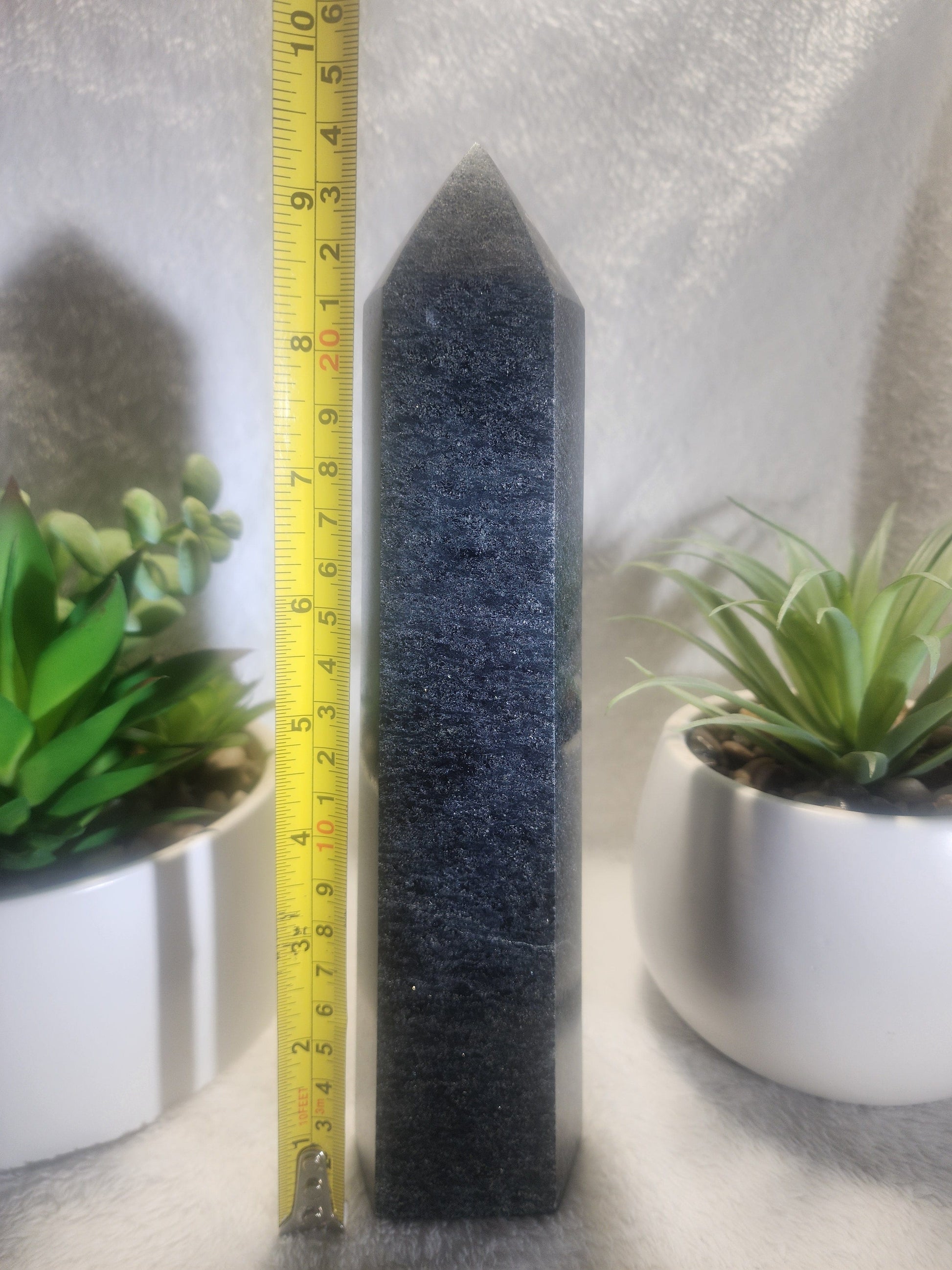 Large Black Tourmaline Crystal Tower Point 1314g 24cm Australia