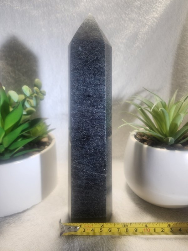 Large Black Tourmaline Crystal Tower Point 24cm - Crystals Australia