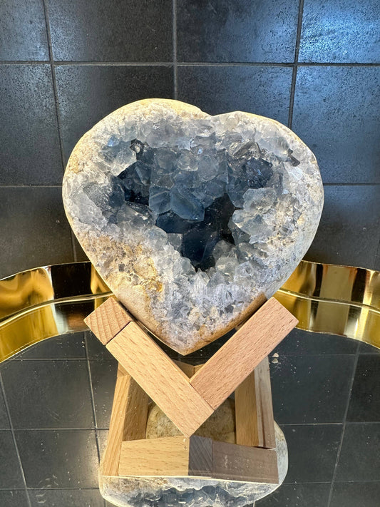 Crystals Large Blue Celestite Heart Cluster 530g