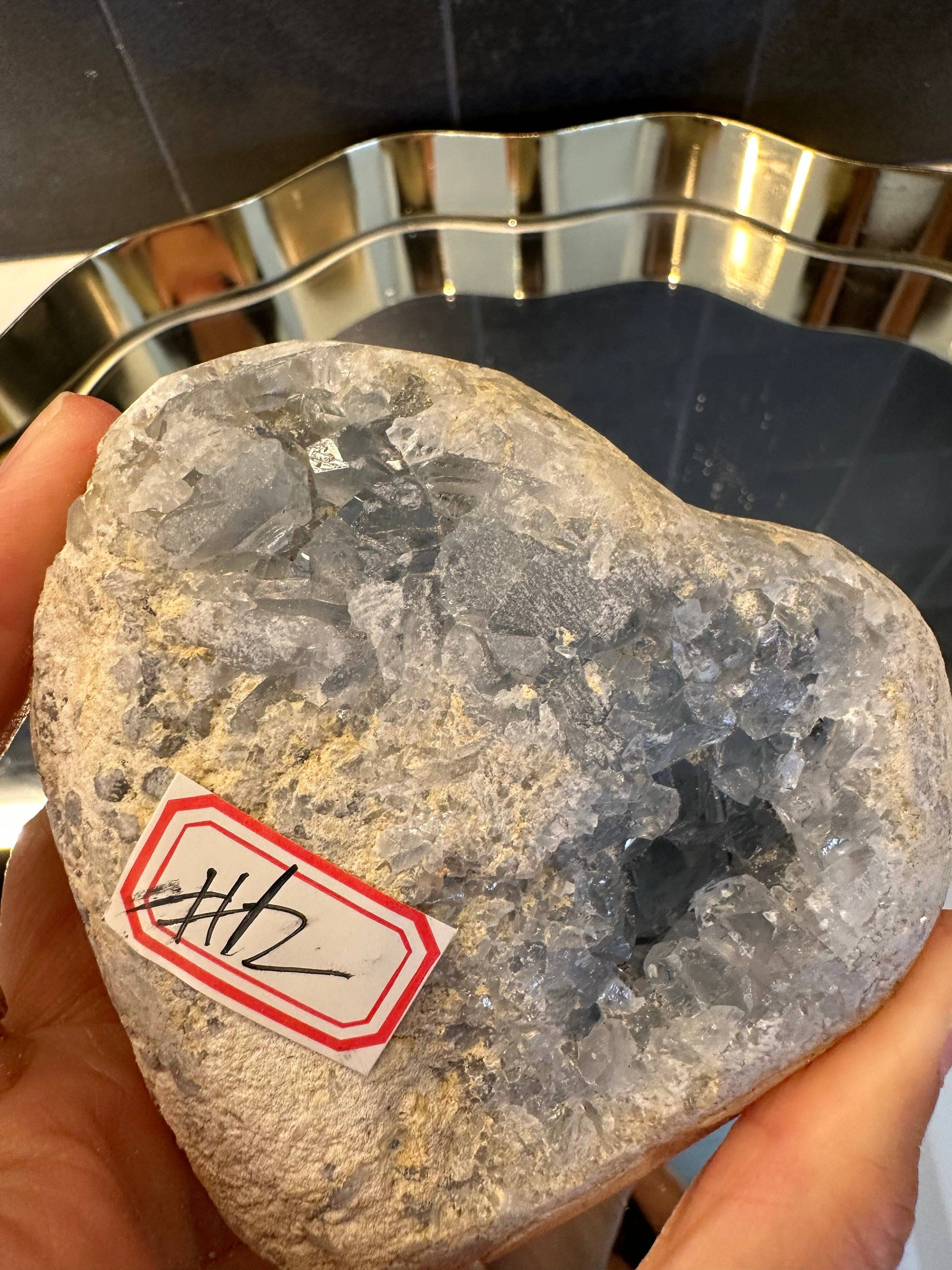 Crystals Large Blue Celestite Heart Cluster 530g Australia