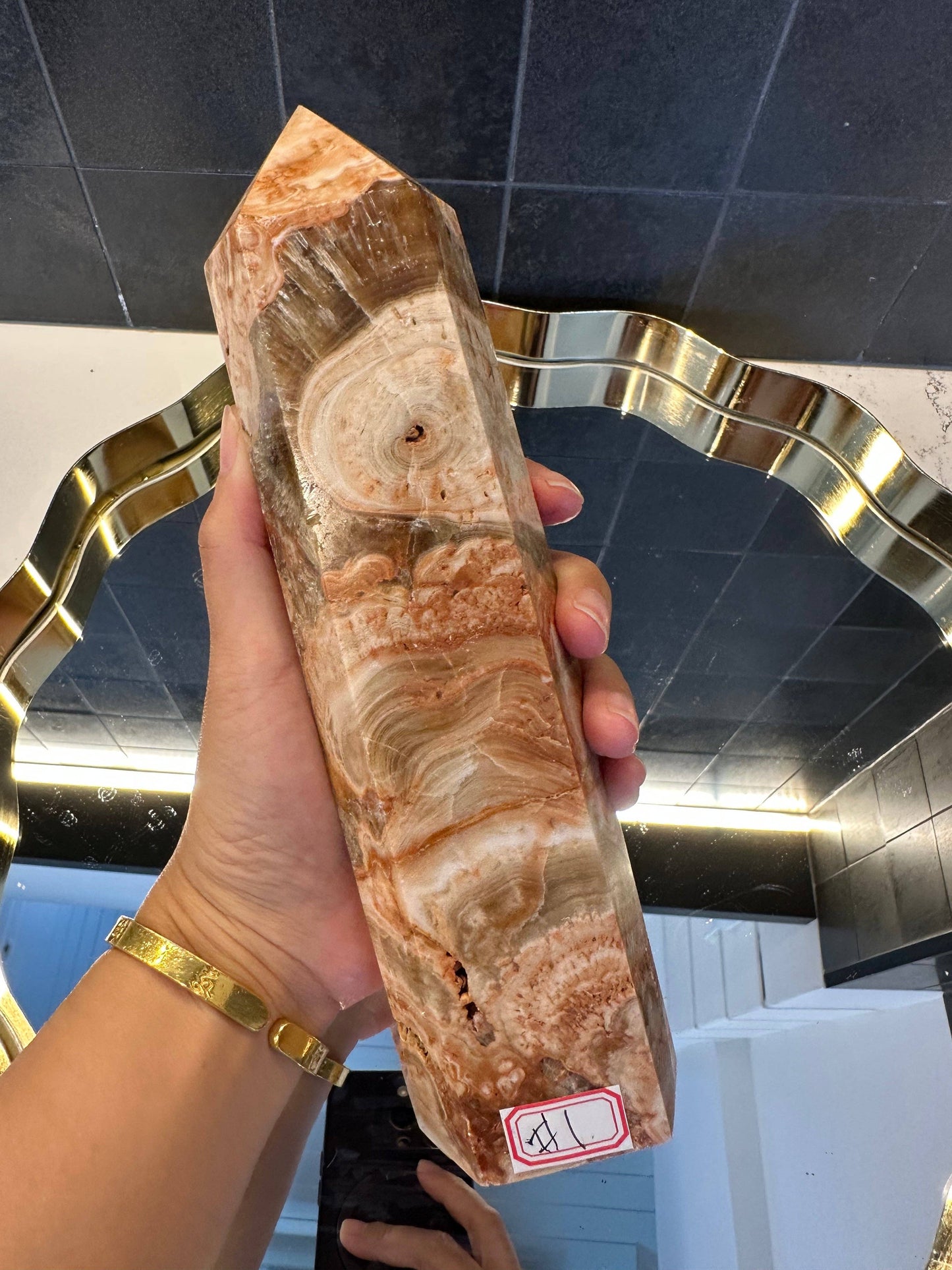 Crystals Large Cherry Blossom Flower Agate Tower Point 1045g