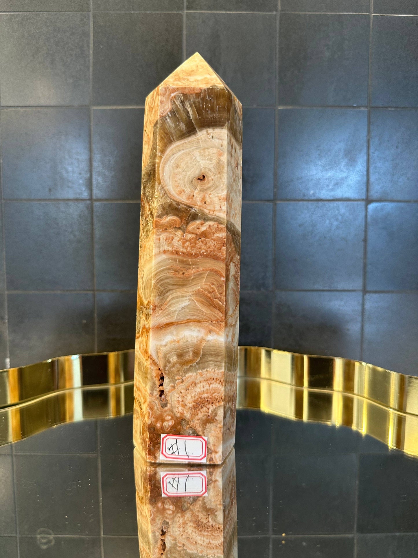 Crystals Large Cherry Blossom Flower Agate Tower Point 1045g