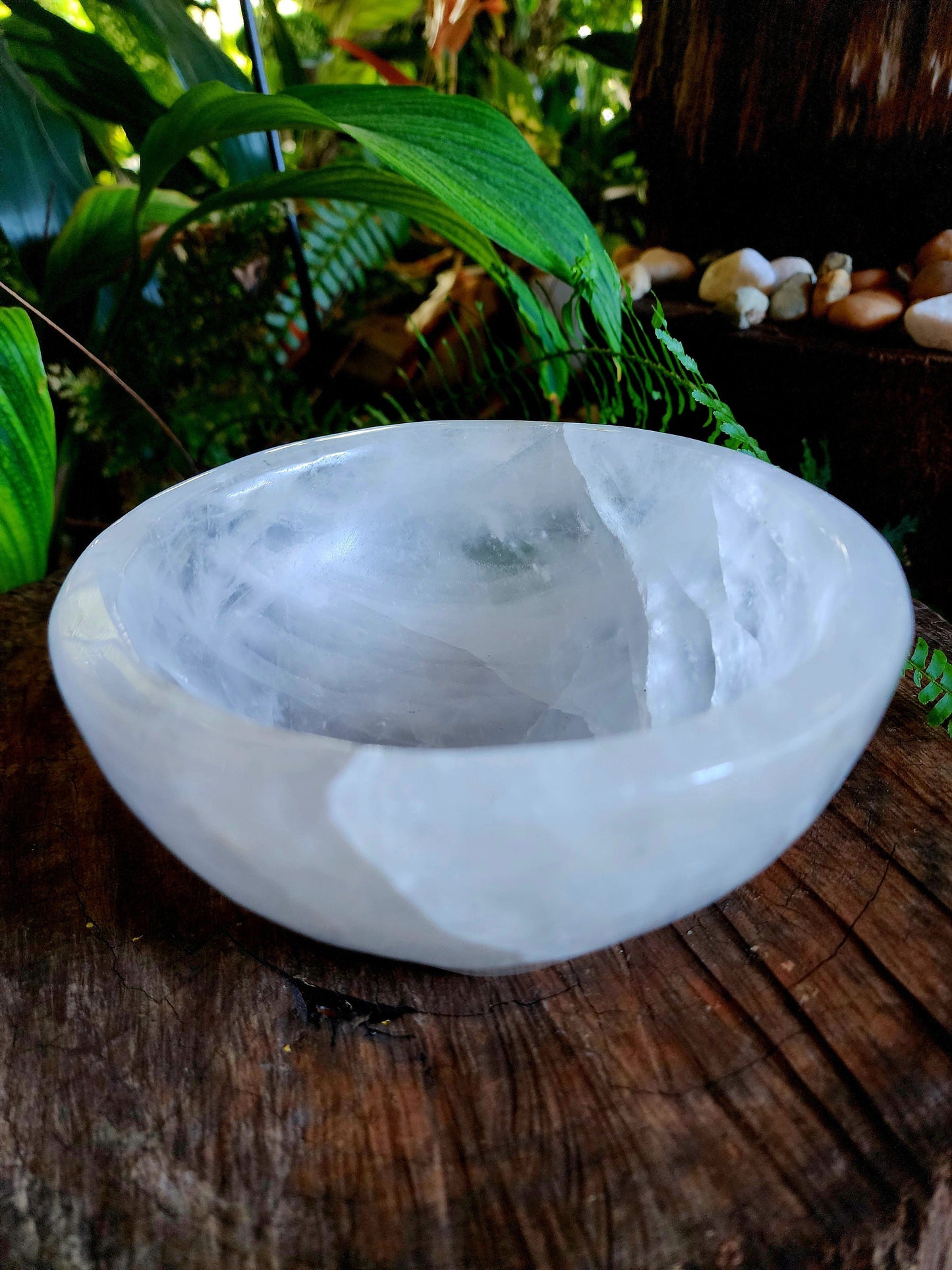 Carving Large Clear Quartz Crystal Bowl 1508g 15cm Australia